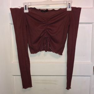 Cropped, Off the Shoulder, Long-Sleeve
